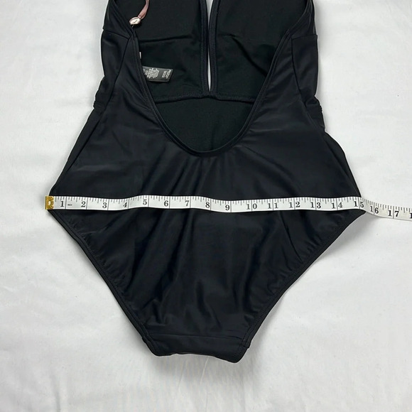 Ted Baker London NEW Women’s U.S 8 Black Halter Deep Back Cut Swimsuit - Picture 12 of 14